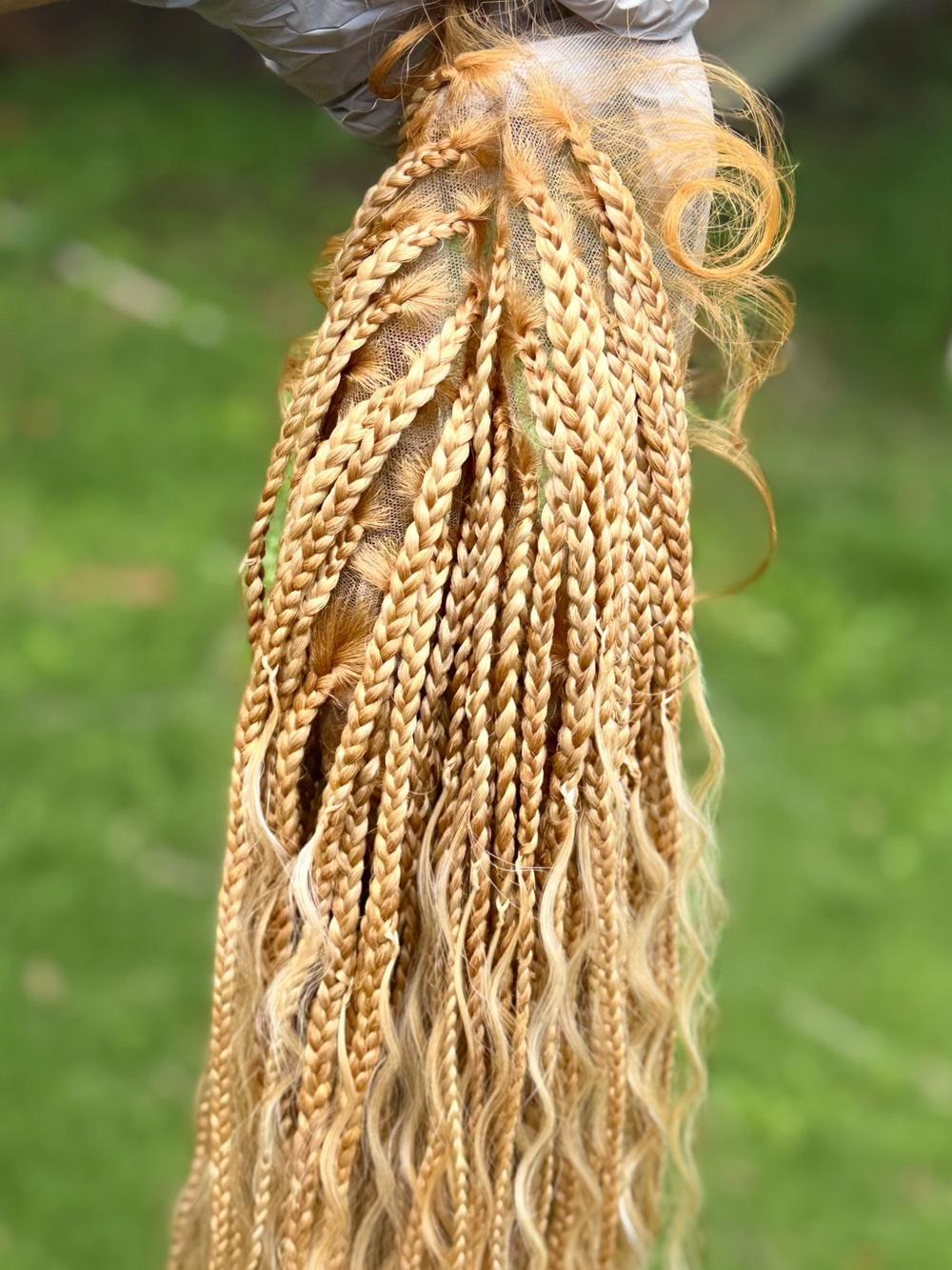 Blonde Braided Synthetic Hair Extensions - Natural Honey Blonde